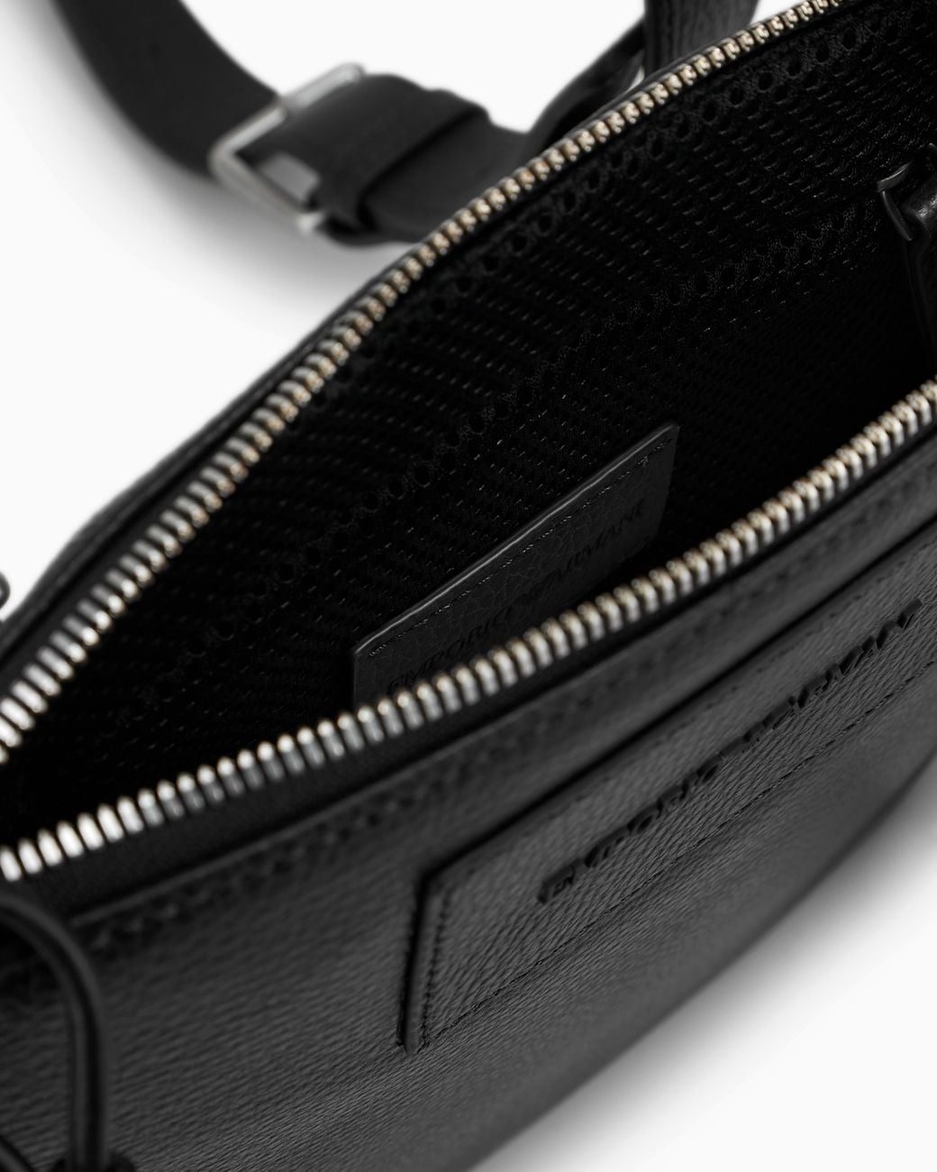 Emporio Armani Black Tumbled Shoulder Bag for men