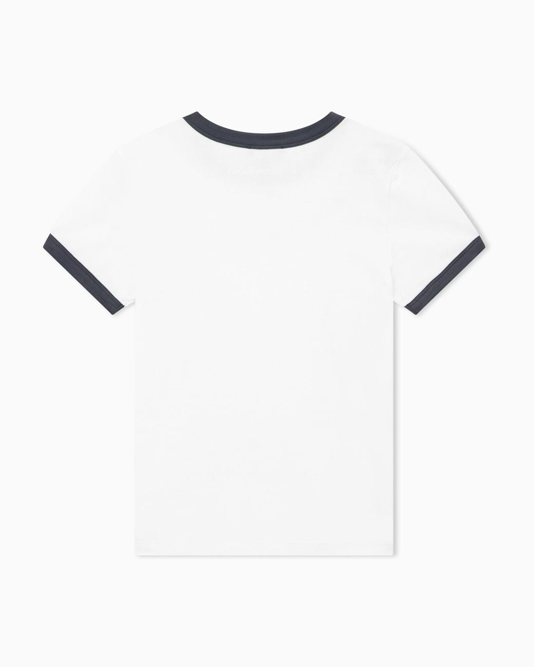 Emporio Armani White Cotton Jersey T-Shirt With Front Logo And Contrasting Trim