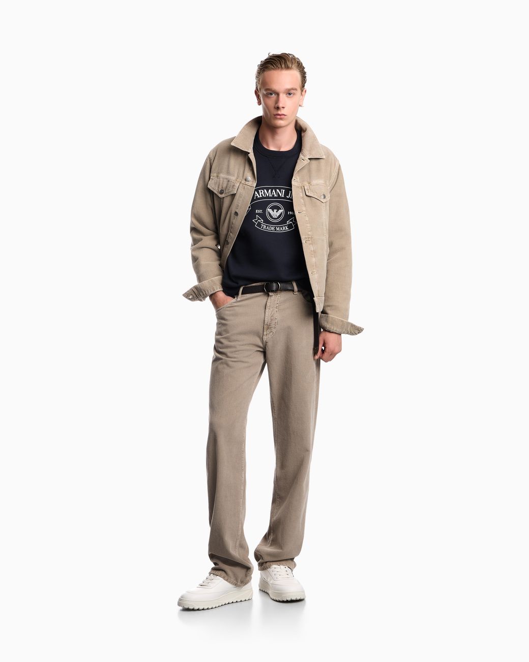 Emporio Armani Blue Armani Jeans Print Jersey Sweatshirt for men