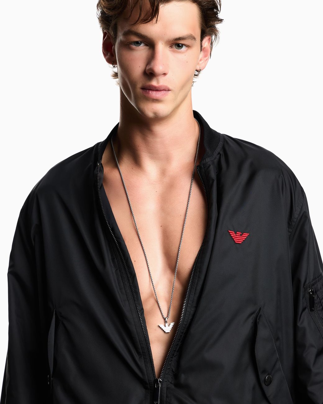 Emporio Armani White Stainless Steel Pendant Necklace for men
