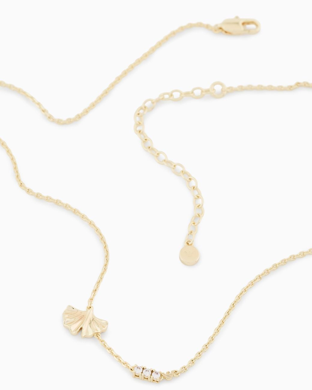 Emporio Armani White Tone Brass Id Necklace