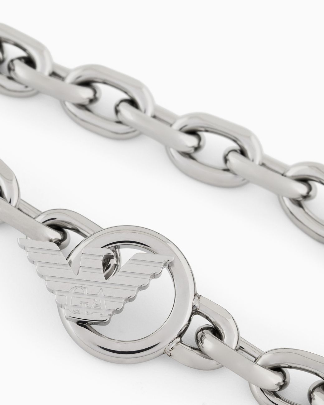 Emporio Armani White Stainless Steel Id Bracelet for men