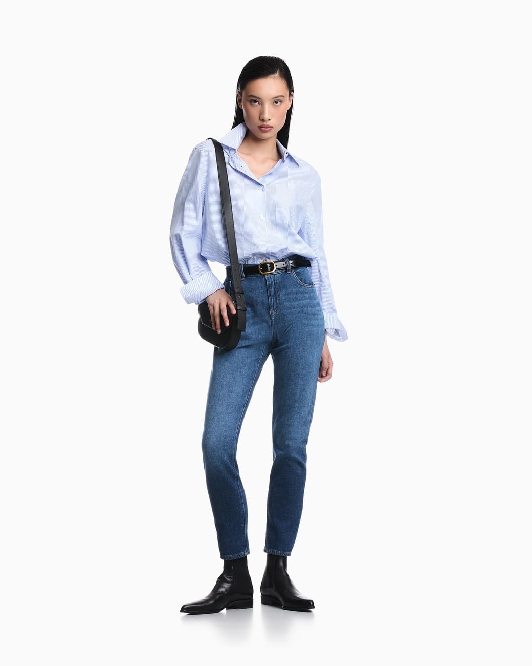 Emporio Armani Blue Slim-Fit Denim Jeans With Five Pockets And A Used Look