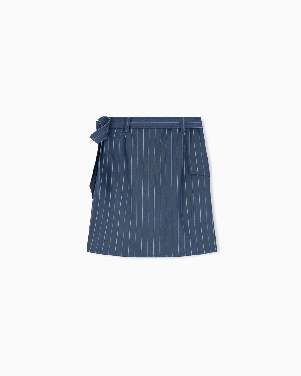 Emporio Armani Blue Unlined Wrap Skirt