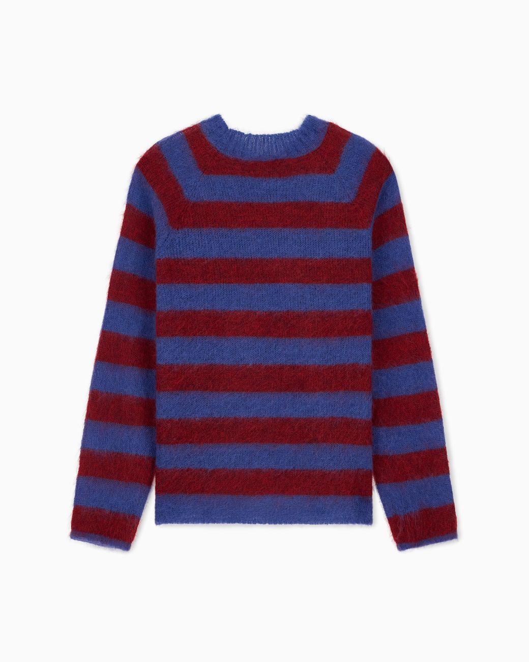 Emporio Armani Red Striped Mohair Wool Blend Sweater for men