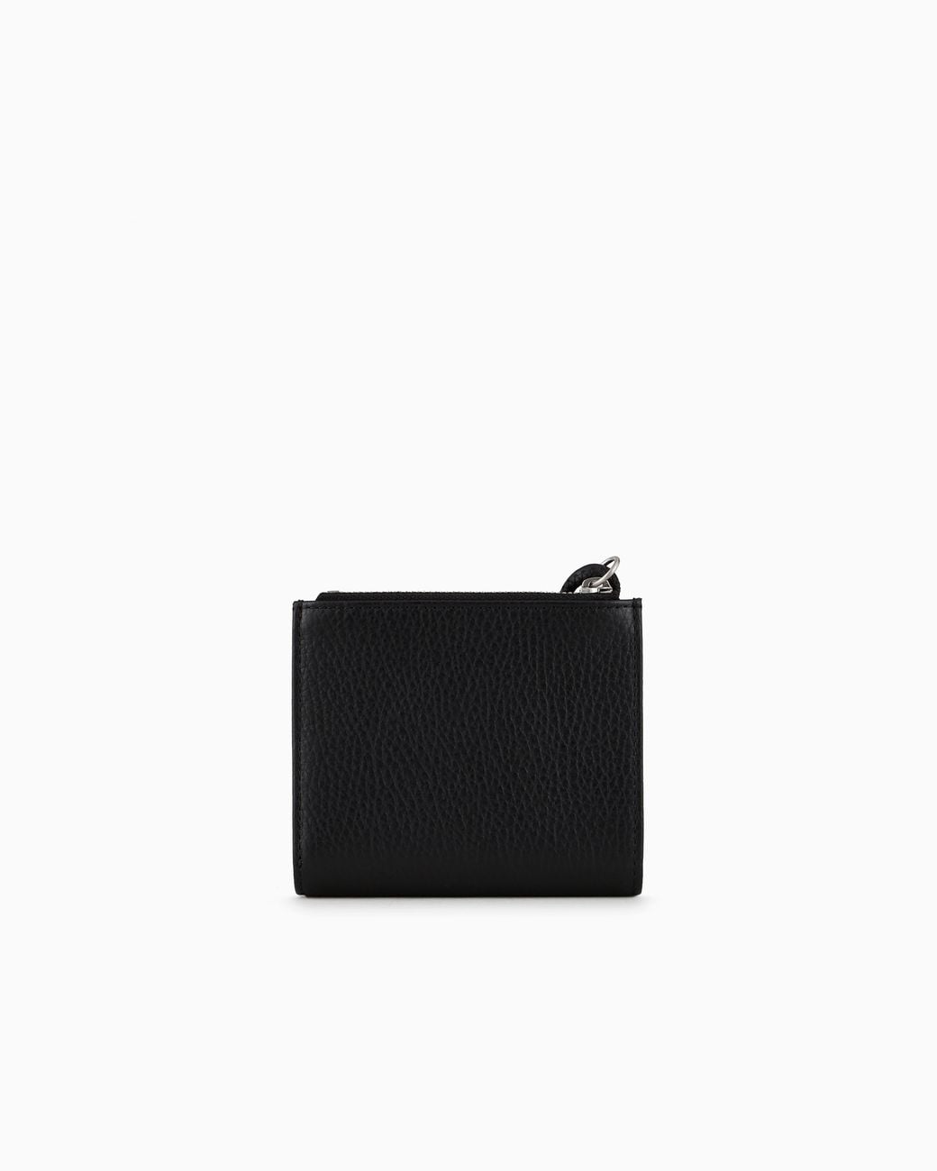 Emporio Armani Black Zipped, Tumbled-Leather Card Holder for men