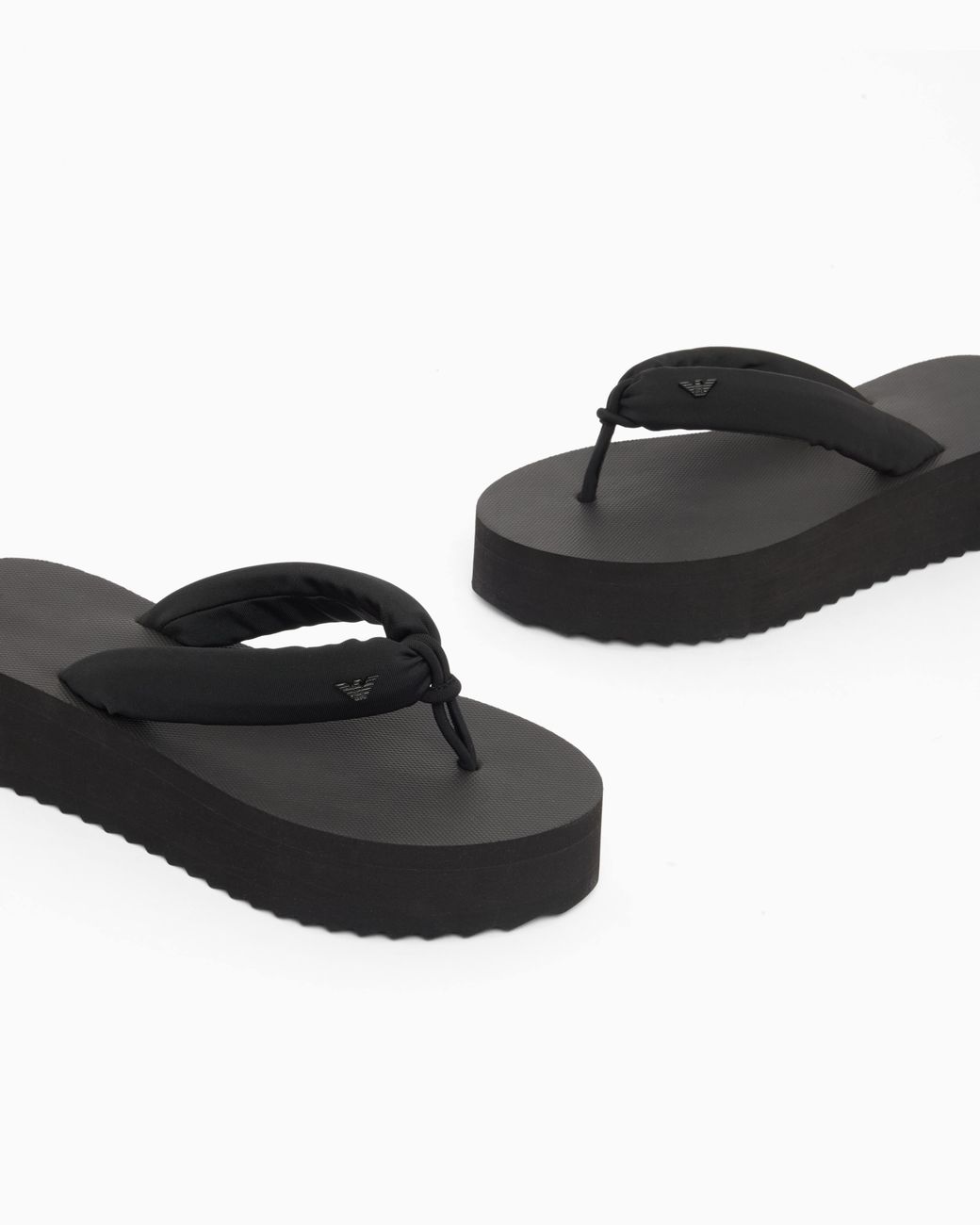 Emporio Armani White Flip-Flops With Rubber Wedge