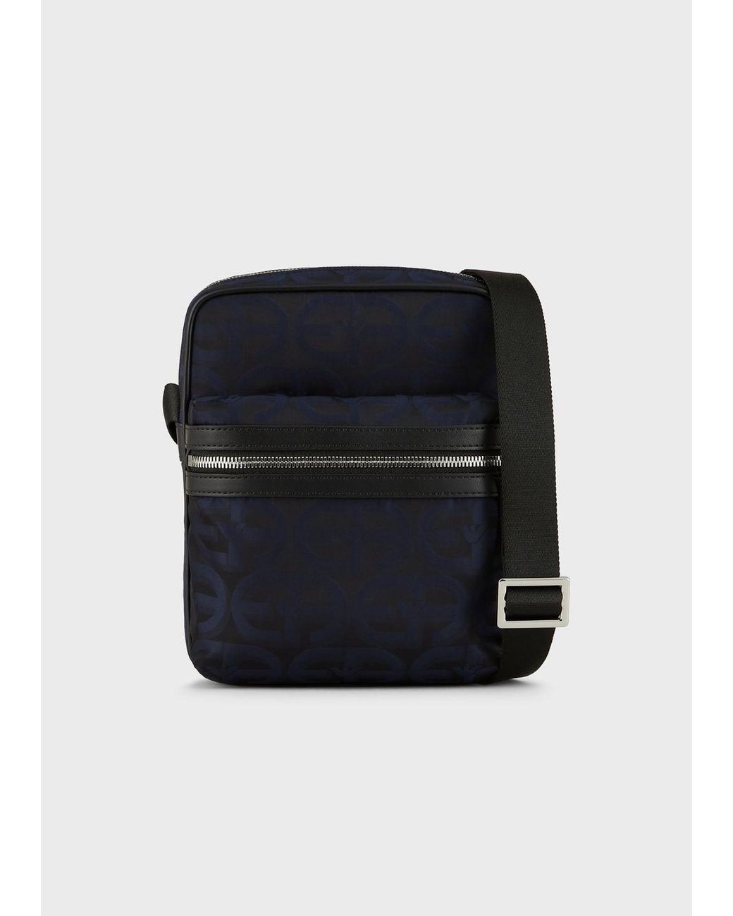 Emporio Armani Synthetic Nylon Shoulder Bag With Allover Jacquard