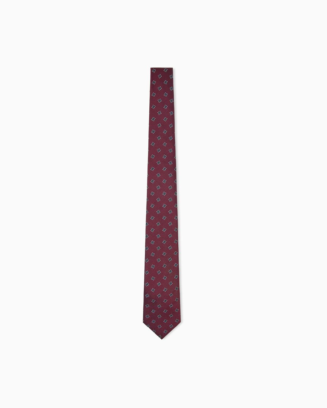 Emporio Armani White Silk Tie With A Pattern Of Dots for men