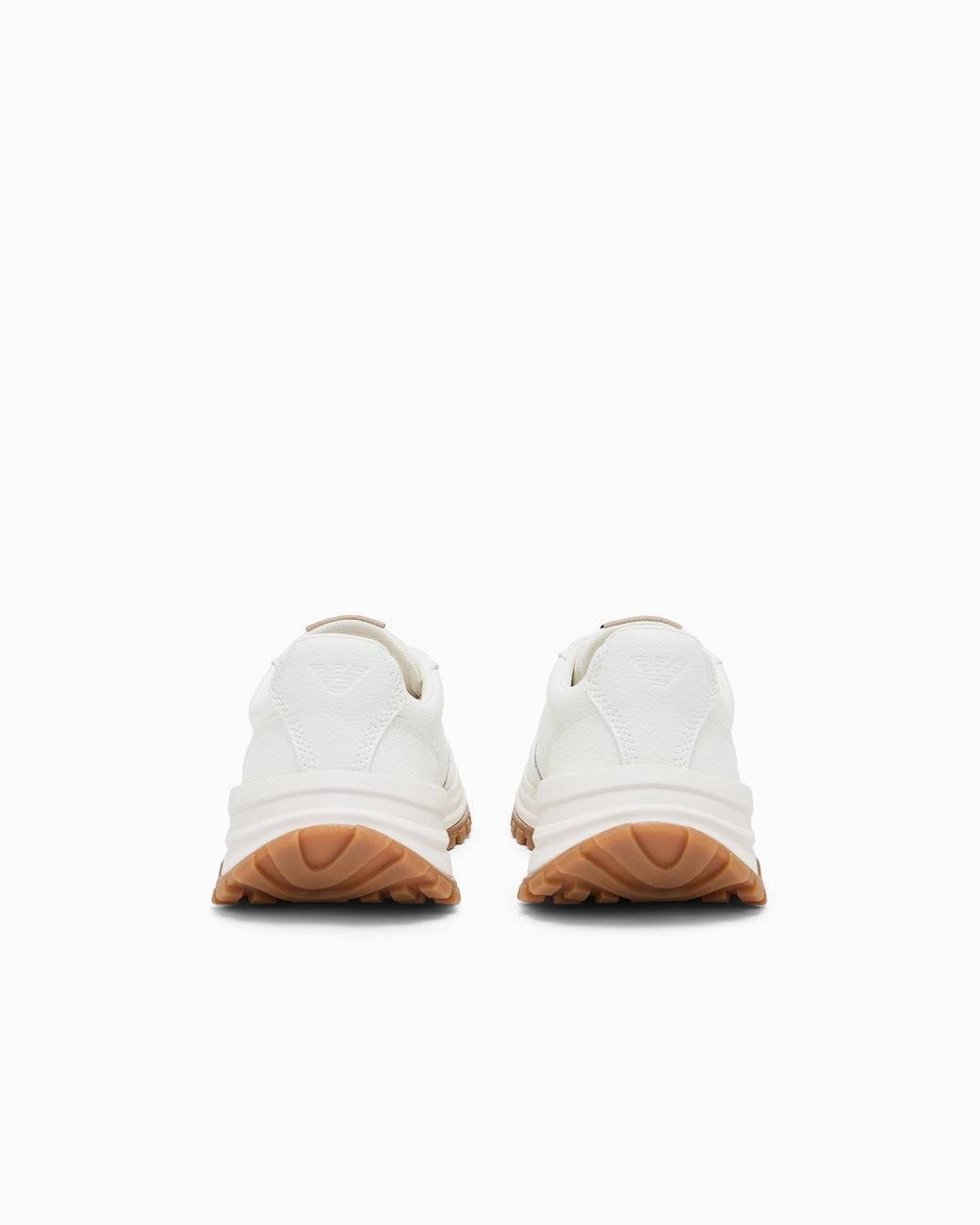 Emporio Armani White Boteh Capsule Collection Hammered-Finish Sneakers for men