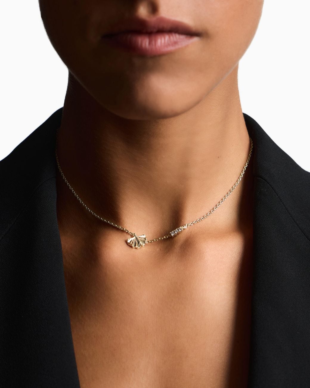 Emporio Armani White Tone Brass Id Necklace