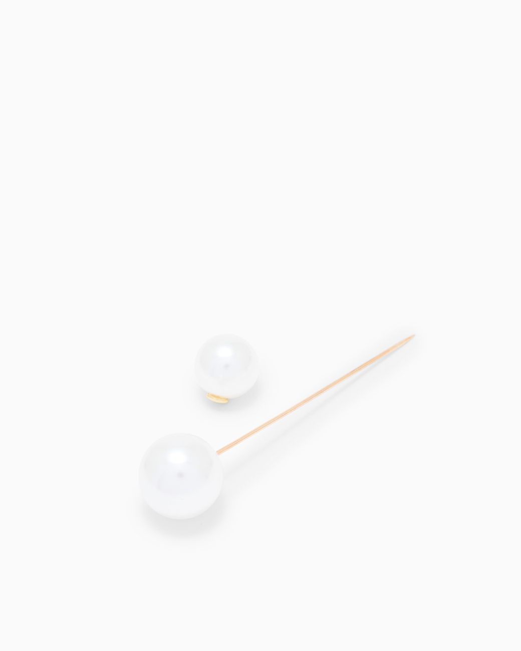 Emporio Armani White Brooch With Pearl-Effect Boules