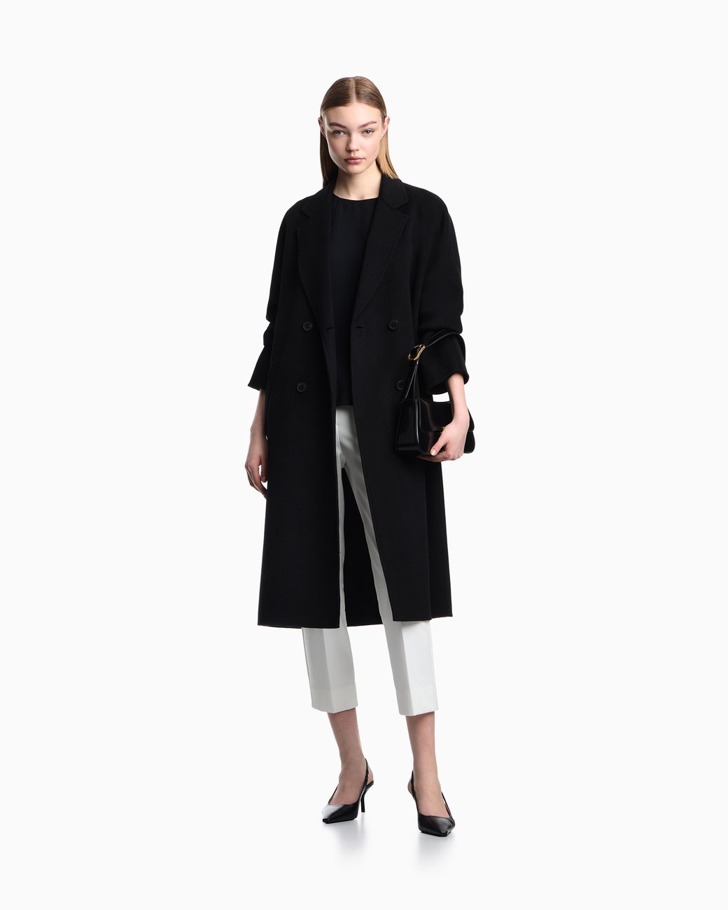 Emporio Armani White High-Waisted Trousers