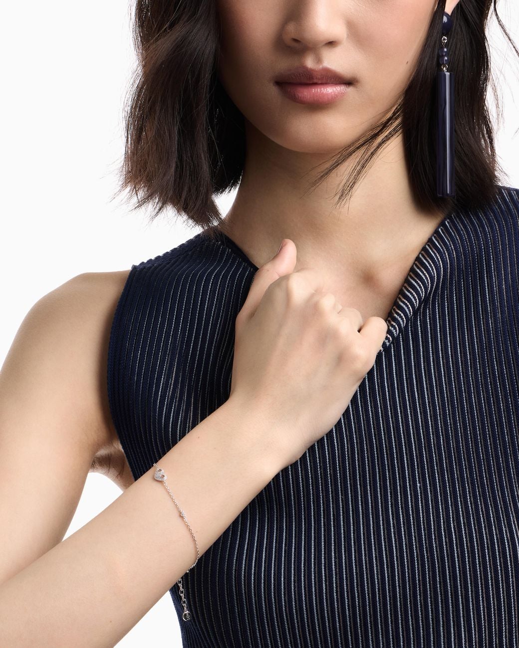 Emporio Armani White Sterling Heart Bracelet