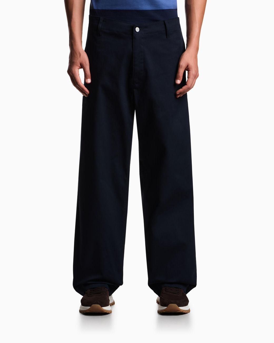 Emporio Armani Blue Official Store Asv Organic Gabardine Chinos for men