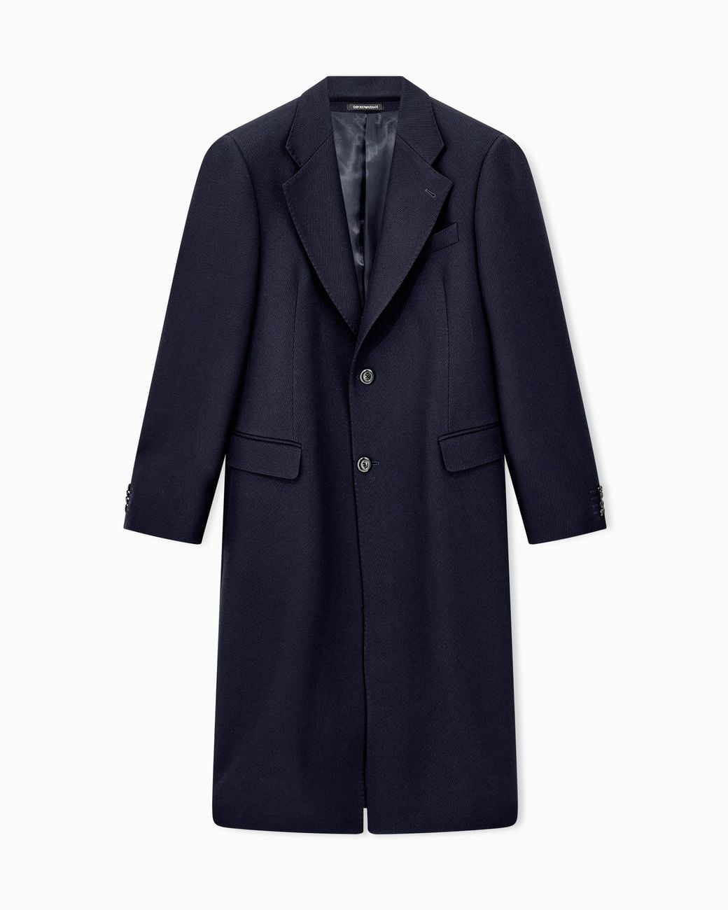Emporio Armani Blue Single-Breasted Overcoat for men