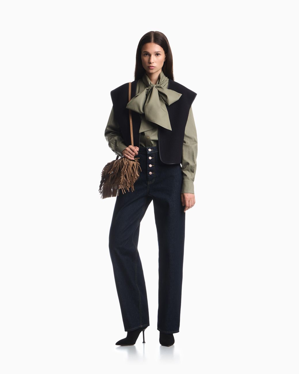 Emporio Armani Green Scarf Collar Shirt Boteh Capsule