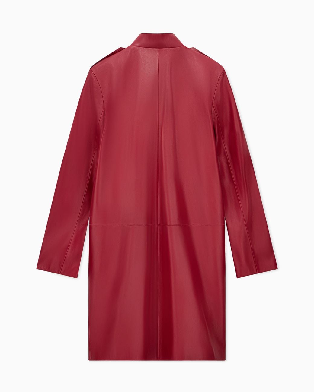 Emporio Armani Red Double-Breasted Trench Coat