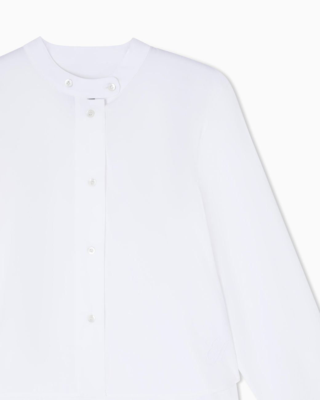 Emporio Armani White Poplin Shirt With Guru Collar