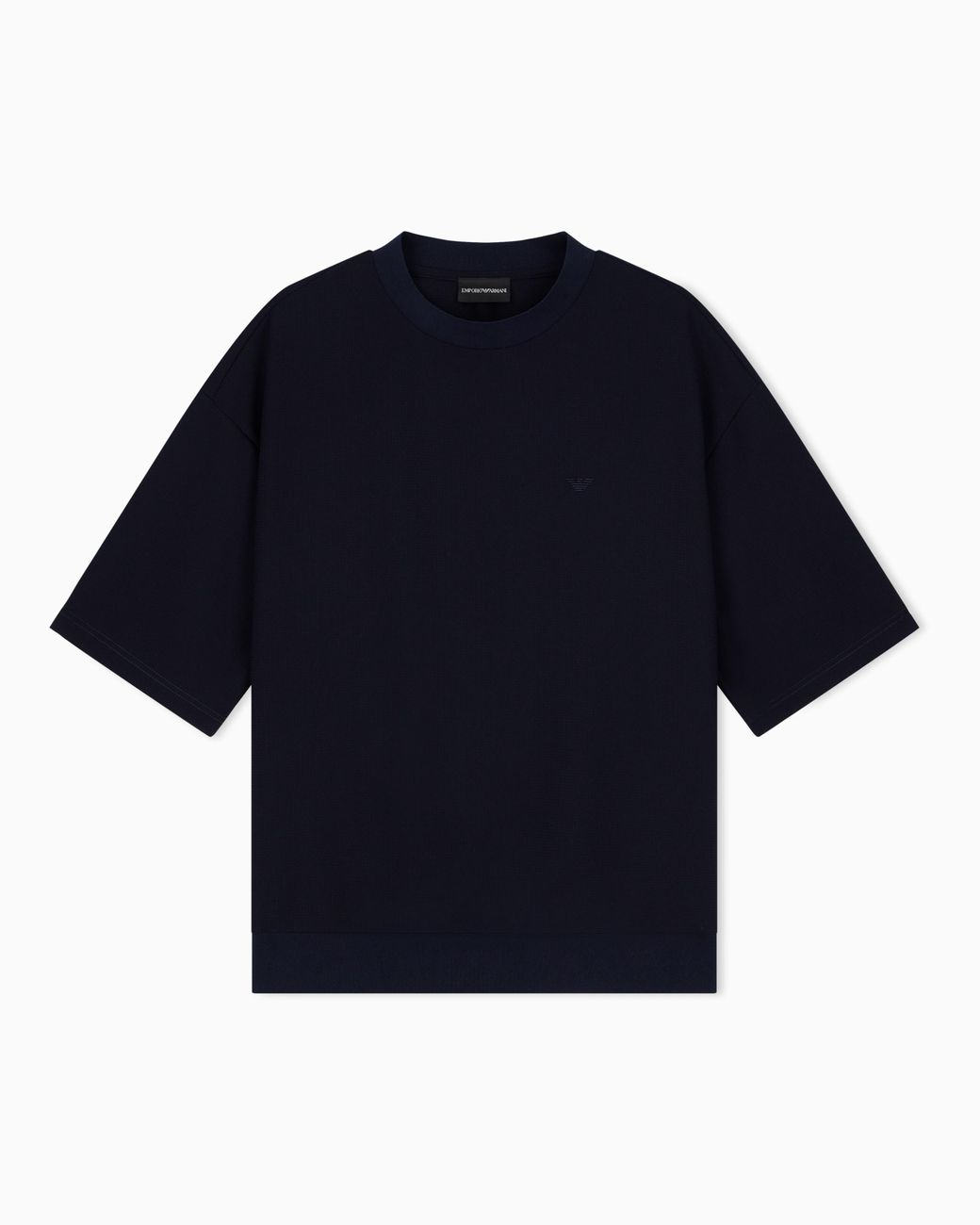 Emporio Armani Blue Icon 3D Piqué-Effect Crêpe Jersey T-Shirt for men