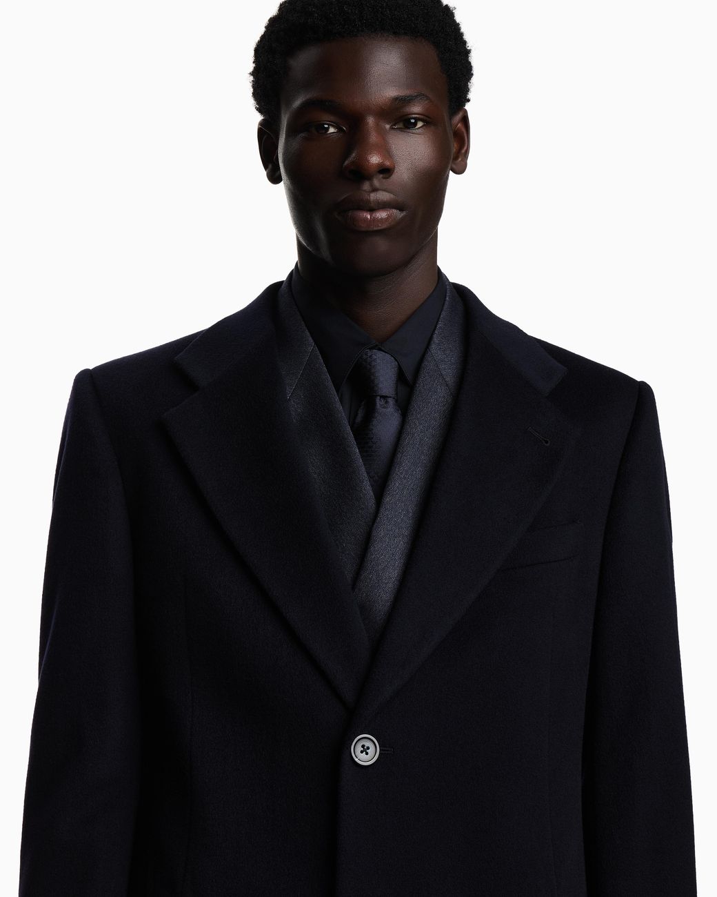 Emporio Armani Blue Single-Breasted Coat for men