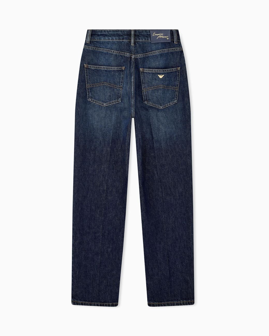 Emporio Armani Blue Five-Pocket Rigid Denim Jeans With A Vintage Look