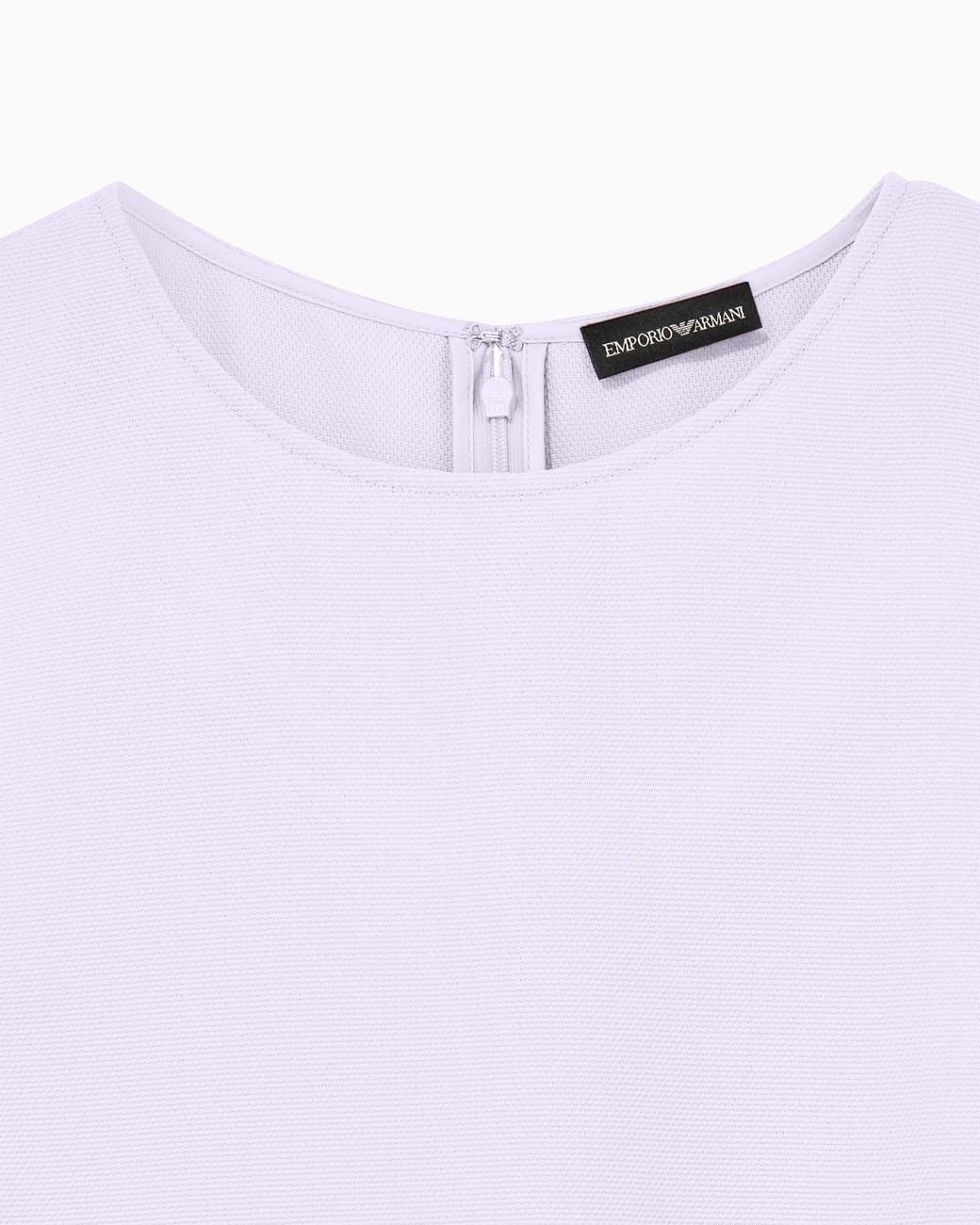 Emporio Armani Purple Textured Sleeveless Top With Round Neckline And Back Zip