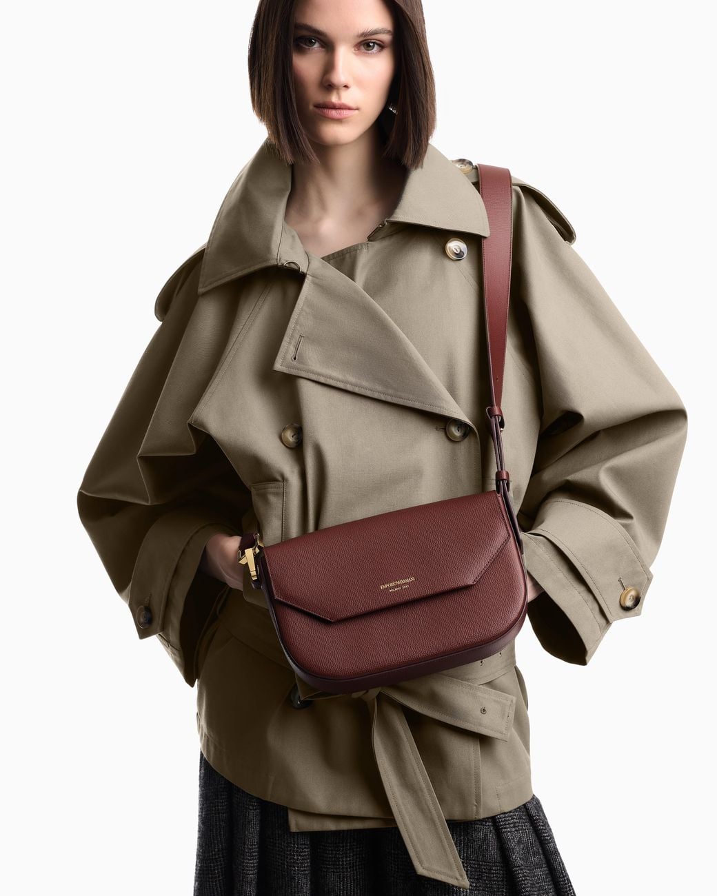 Emporio Armani Purple 1981 Leather Shoulder Bag
