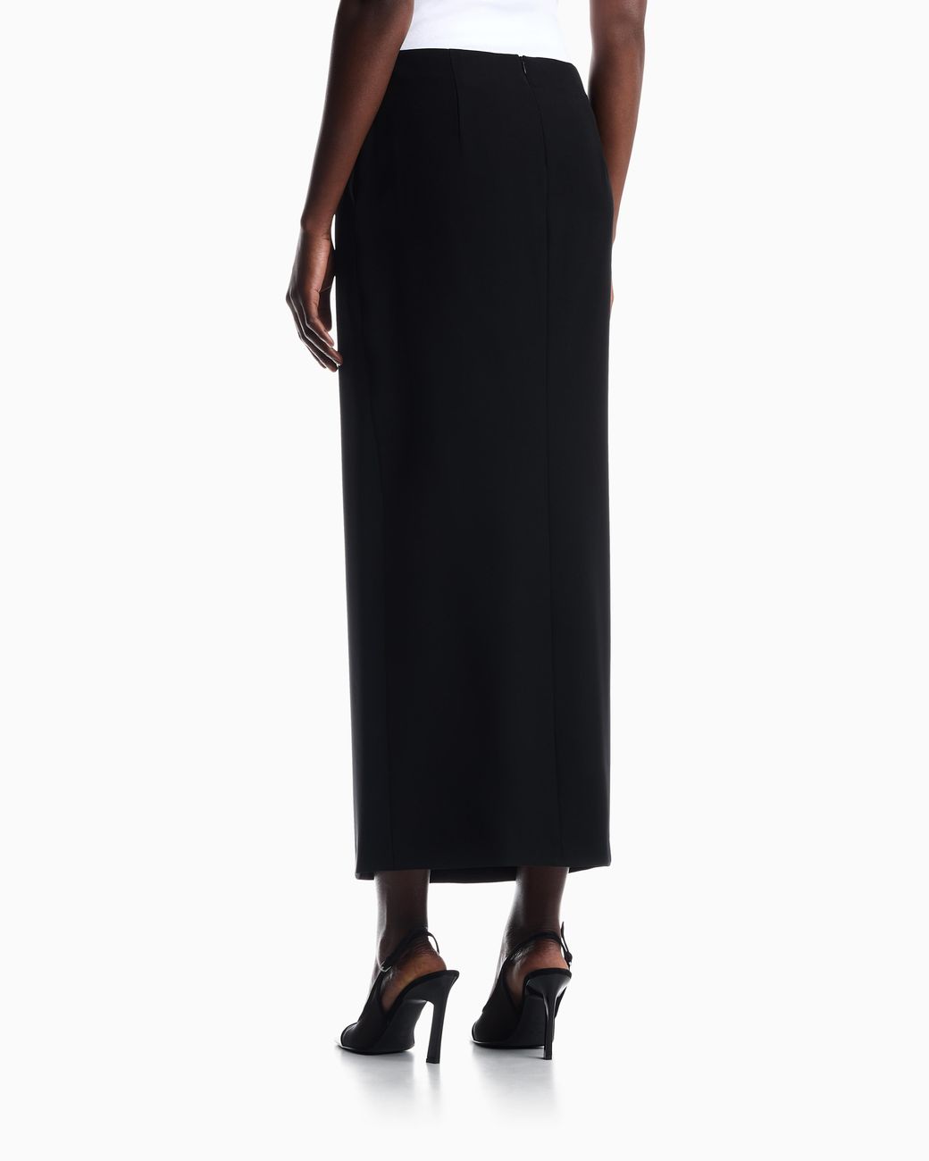 Emporio Armani Black Unlined Wrap Skirt