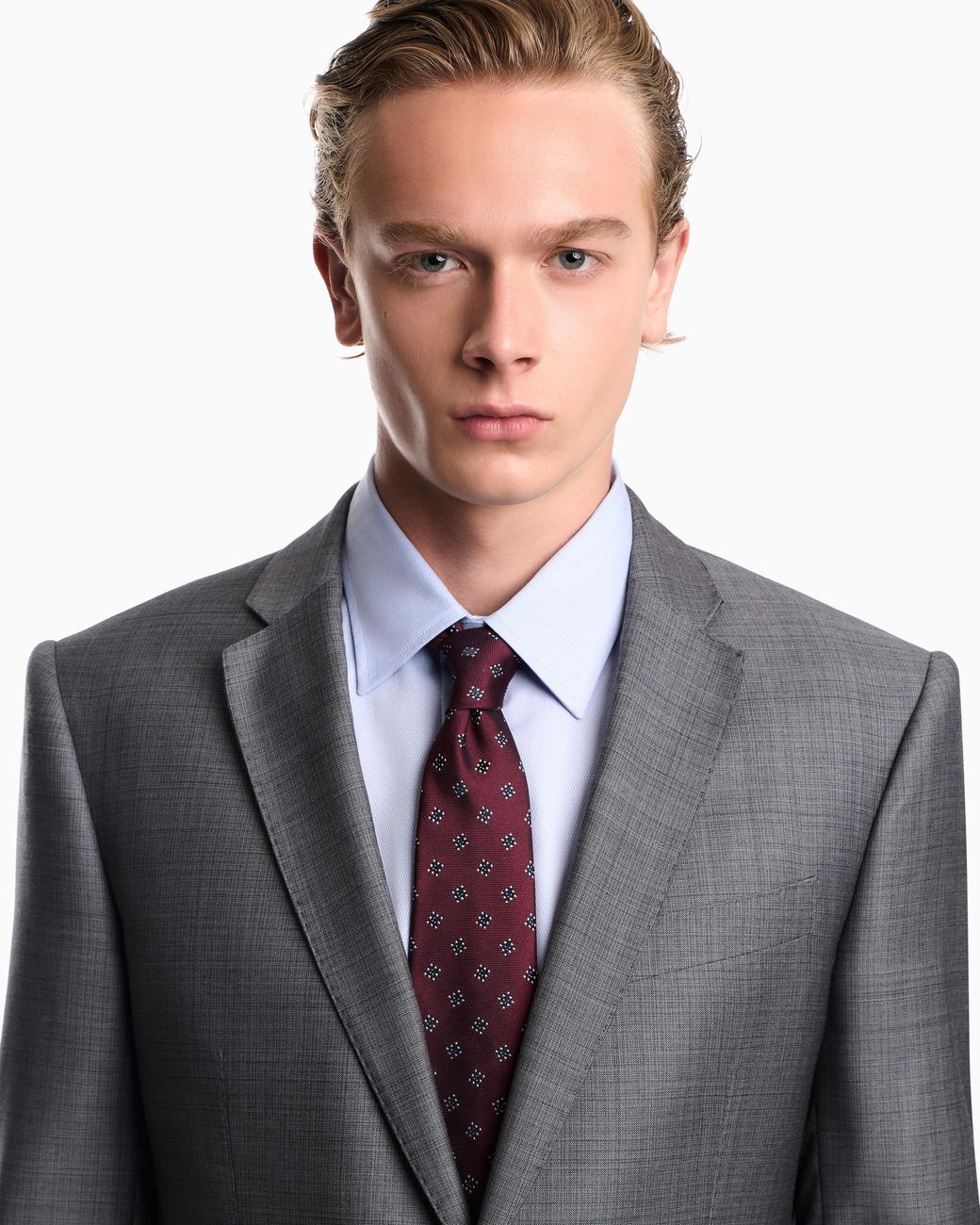 Emporio Armani White Silk Tie With A Pattern Of Dots for men