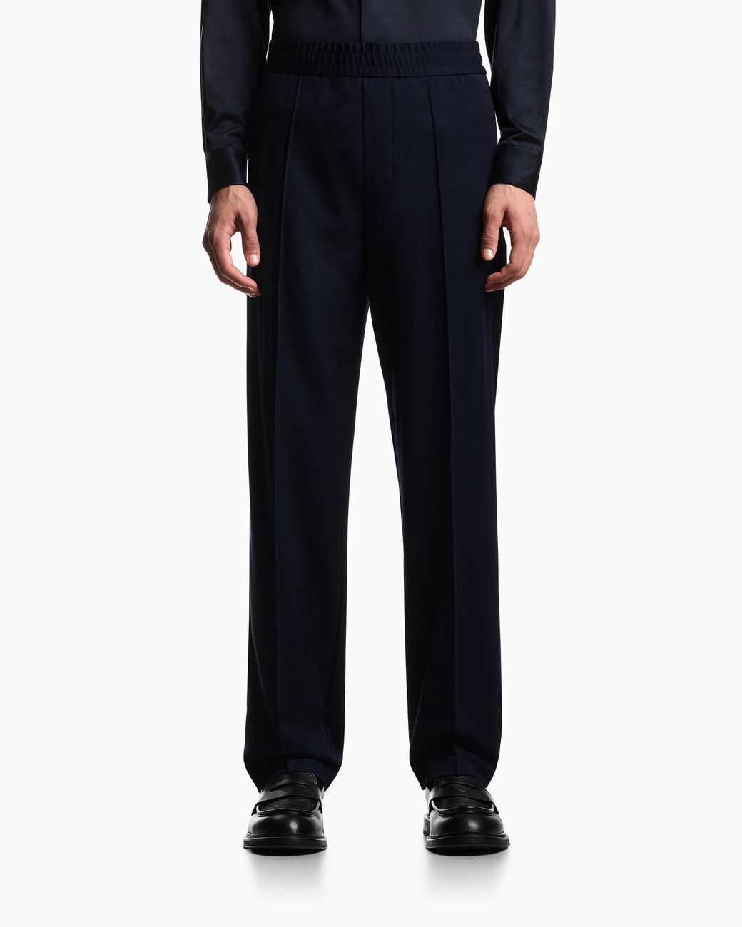 Emporio Armani Blue Nylon Trousers With An Elasticated Waist for men