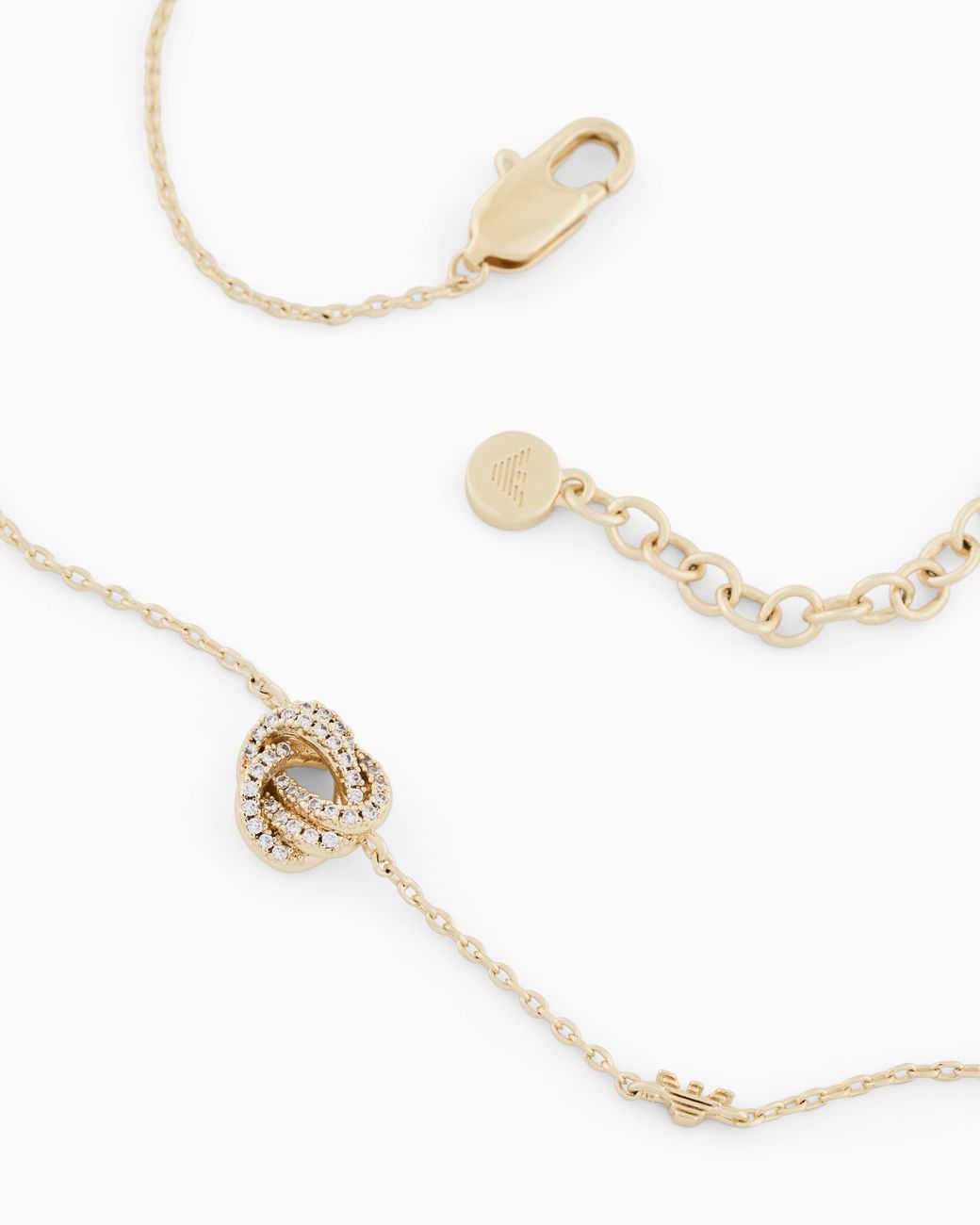 Emporio Armani White Tone Brass Station Necklace