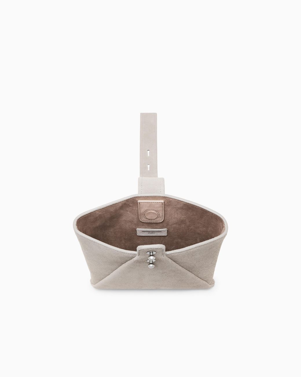 Emporio Armani Natural Suede Shoulder Bag With An Adjustable Strap And Metal Studs