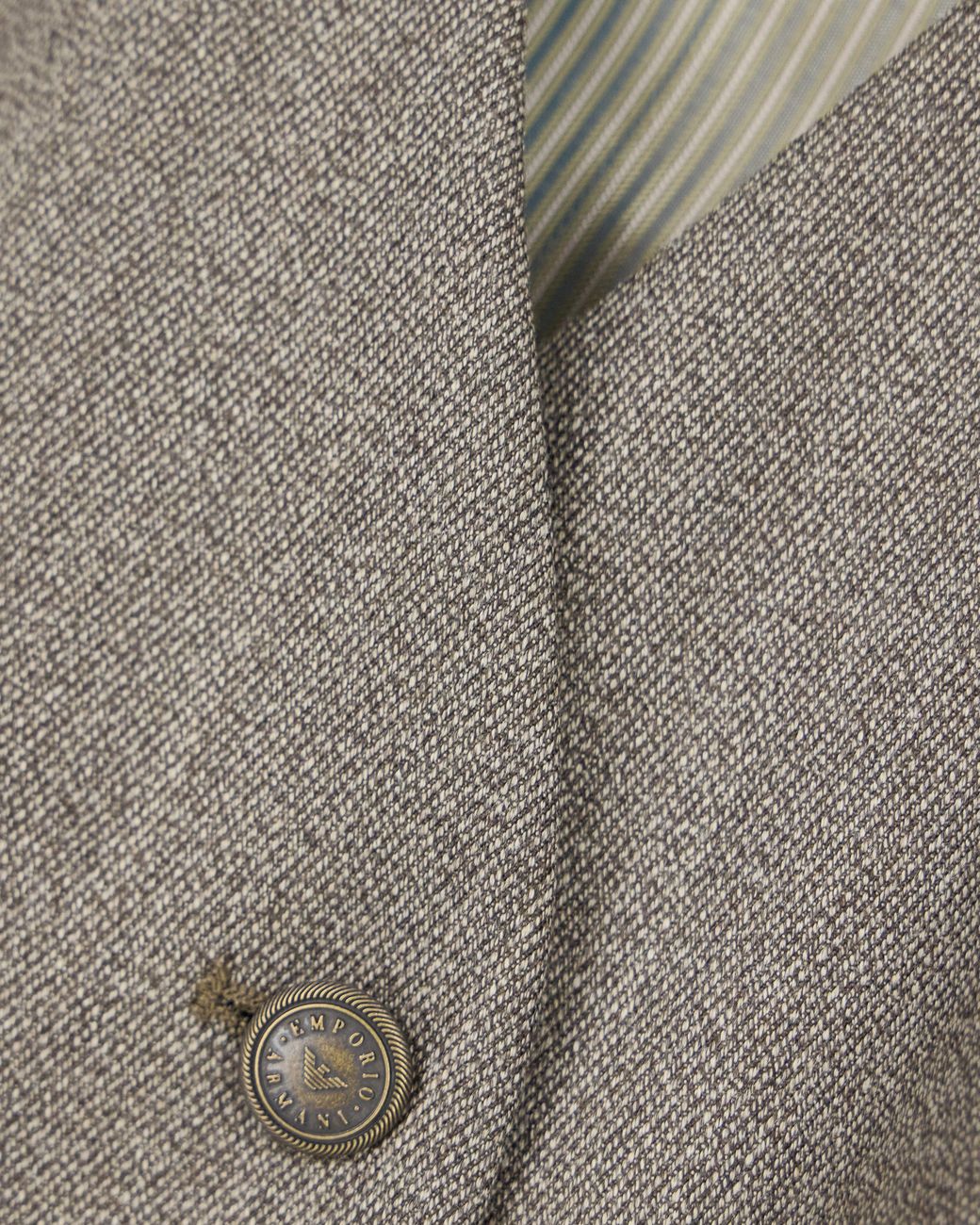 Emporio Armani Gray Double-Breasted Virgin Wool Gilet