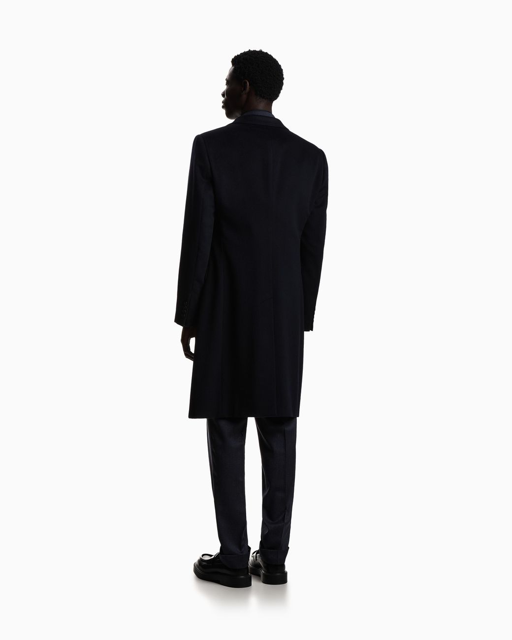 Emporio Armani Blue Single-Breasted Coat for men