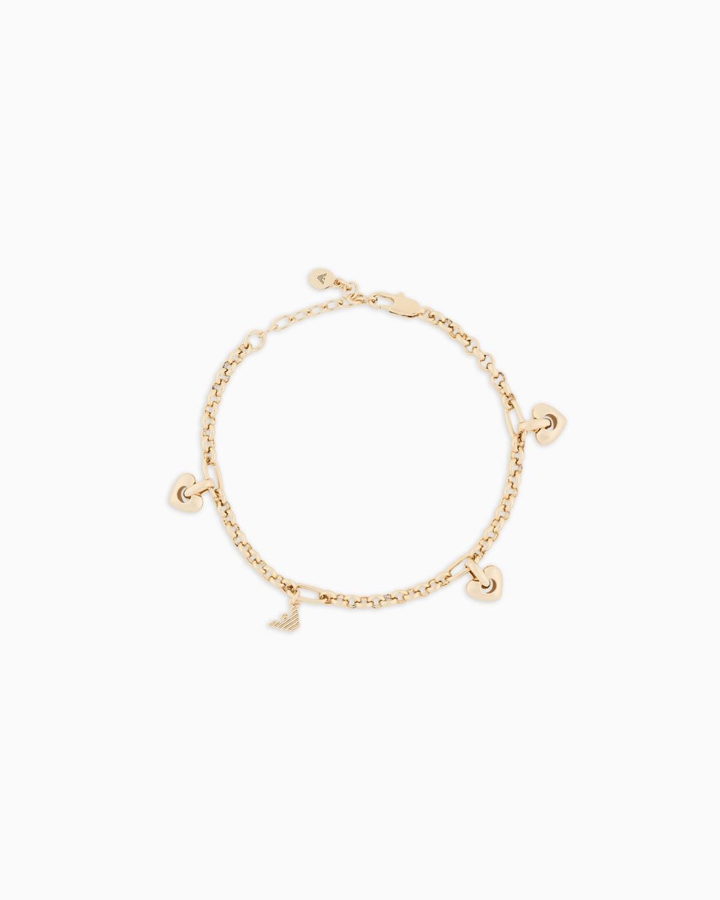 Emporio Armani White Tone Brass Station Bracelet