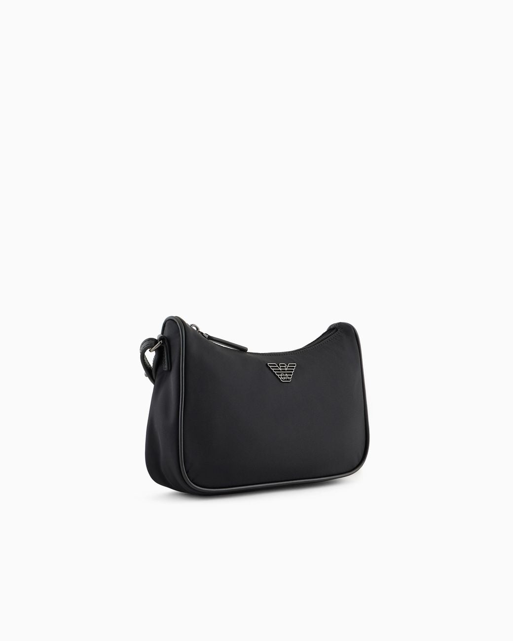 Emporio Armani Black Recycled Shoulder Bag With A Zip Closure And Logo Strap for men
