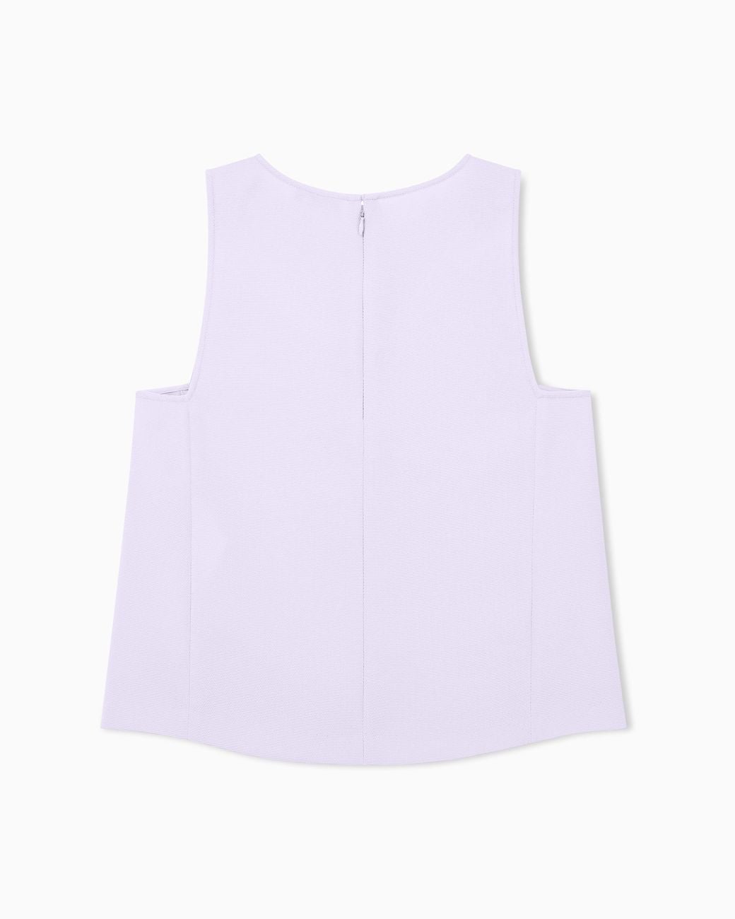 Emporio Armani Purple Textured Sleeveless Top With Round Neckline And Back Zip