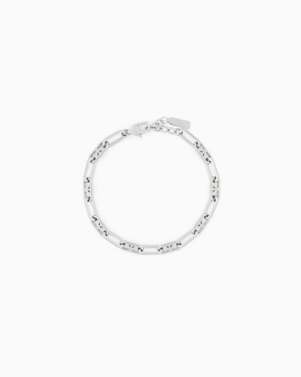 Emporio Armani White Stainless Steel Chain Bracelet for men