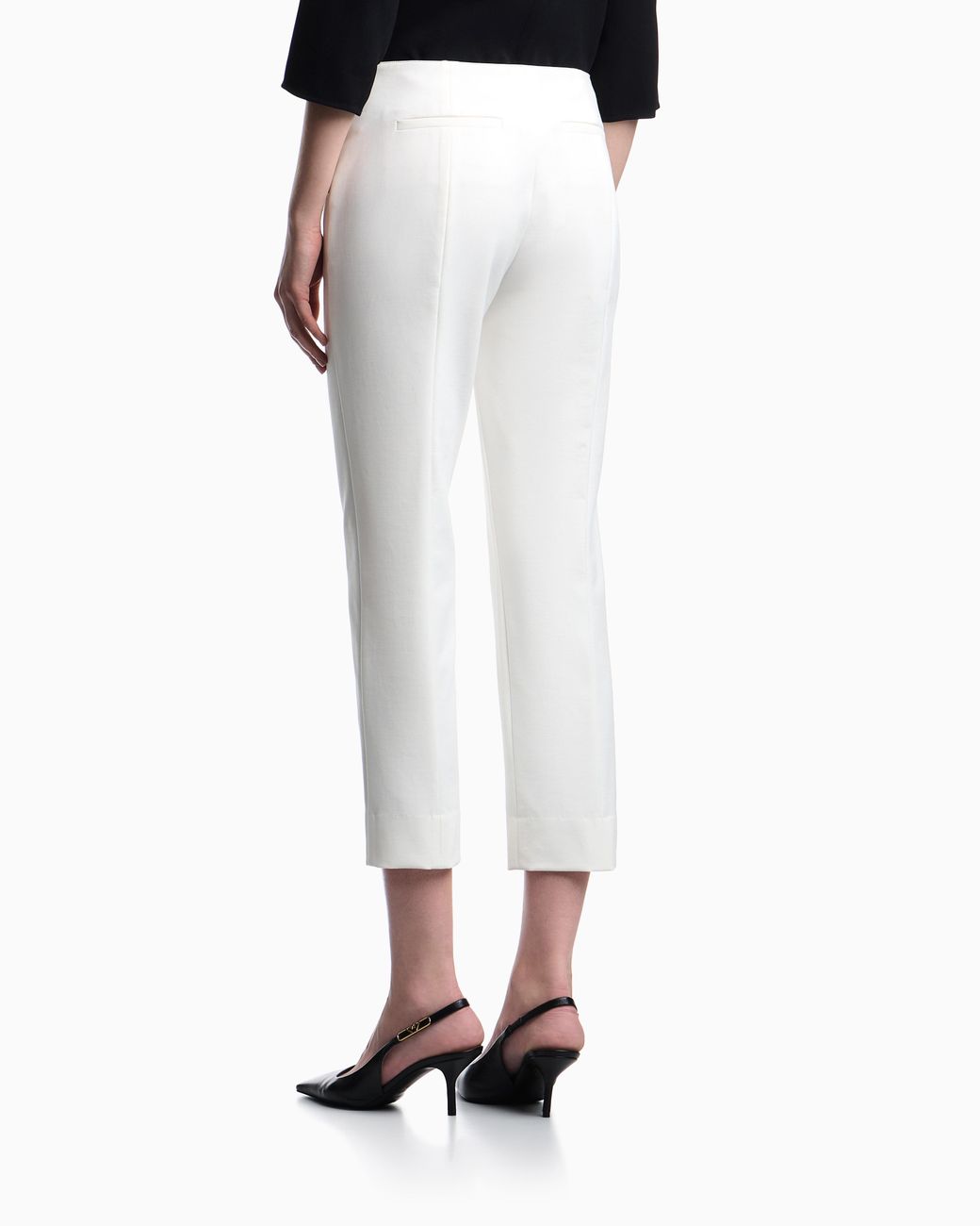 Emporio Armani White High-Waisted Trousers