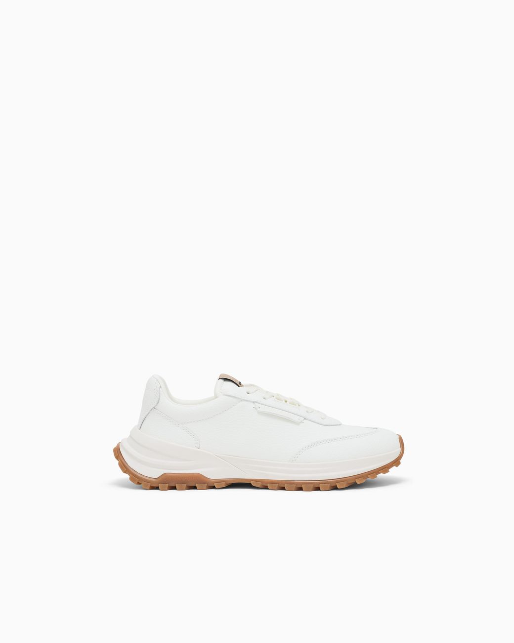 Emporio Armani White Boteh Capsule Collection Hammered-Finish Sneakers for men