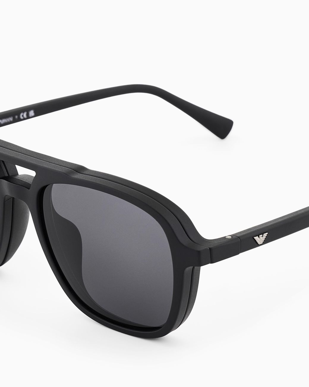Emporio Armani Black Pilot-Shape Sunglasses for men