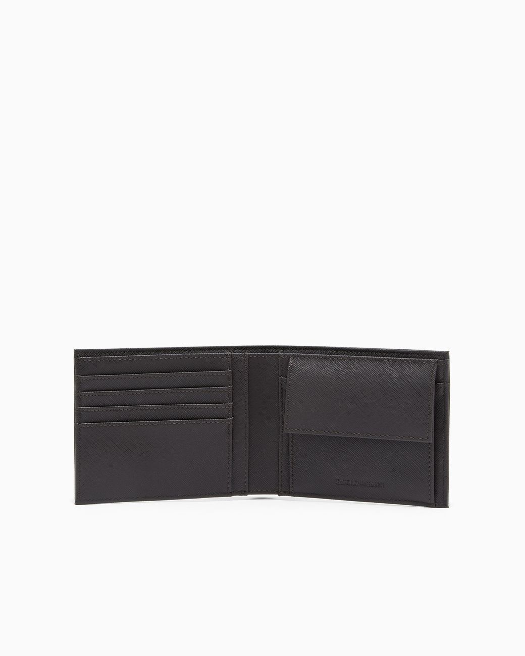 Emporio Armani White Saffiano Bifold Wallet With Coin Pocket for men