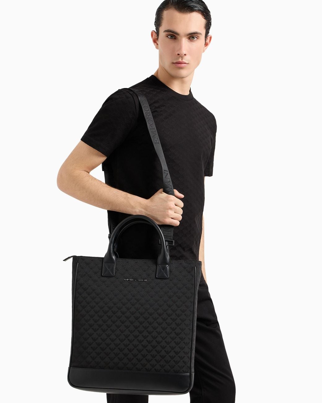 Emporio Armani Black Nylon Tote Bag for men