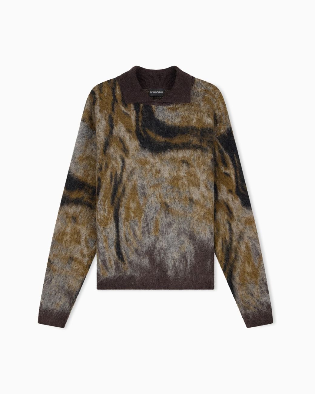 Emporio Armani Green Polo Collar Sweater for men