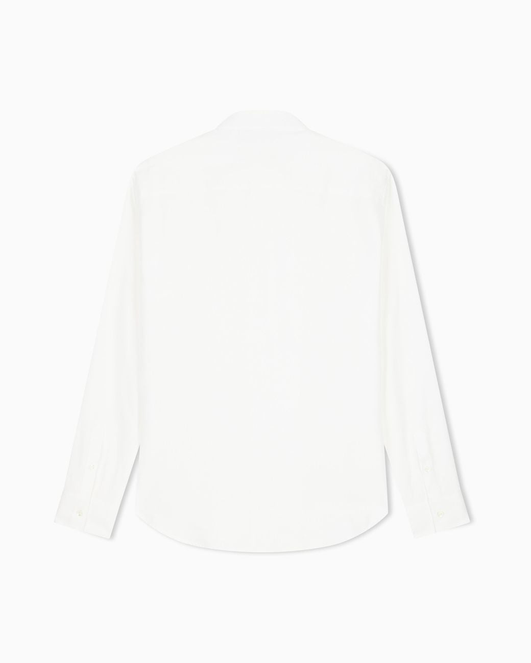 Emporio Armani White Dress Shirt With A Mandarin Collar And Vertical Pleats for men