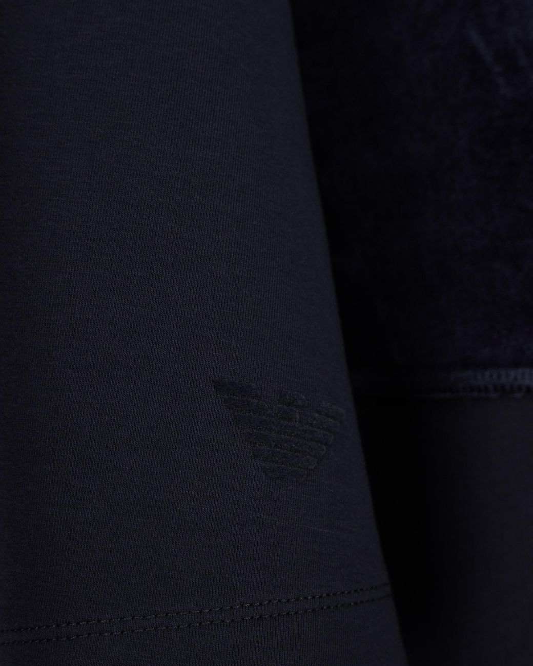 Emporio Armani Blue Double Jersey Sweatshirt With Chenille Tape Travel Essential