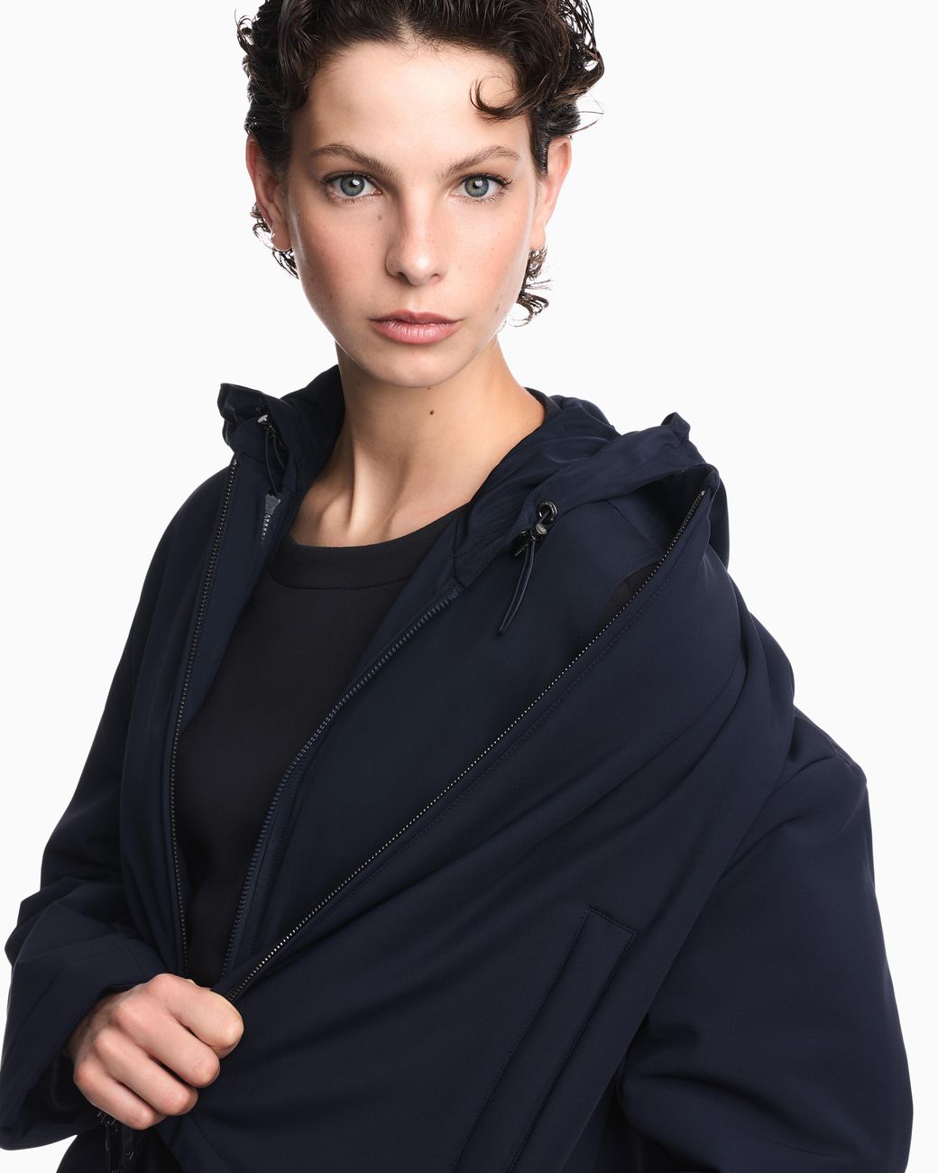 Emporio Armani Blue 2-In-1 Nylon Bistretch Travel Essential Jacket