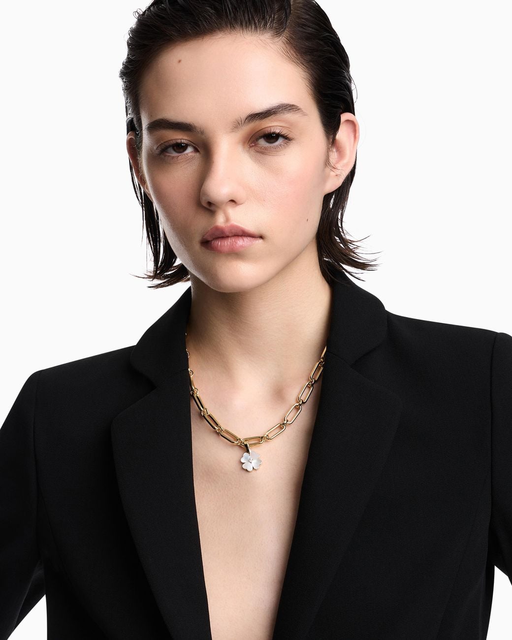 Emporio Armani White Mother Of Pearl Clover Charm