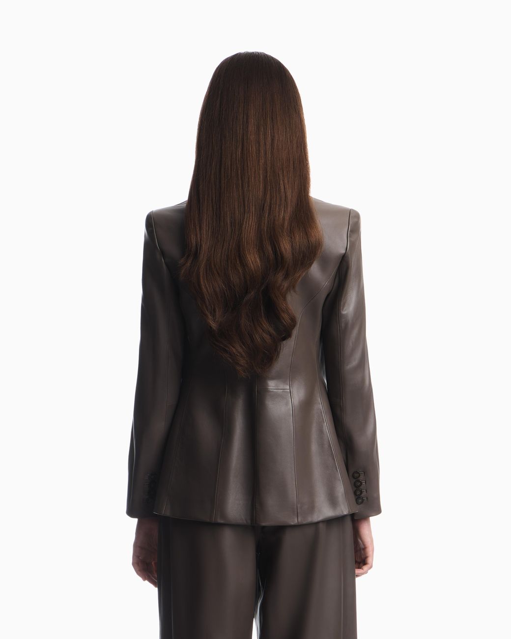 Emporio Armani Brown Slim-Fit Double-Breasted Blazer